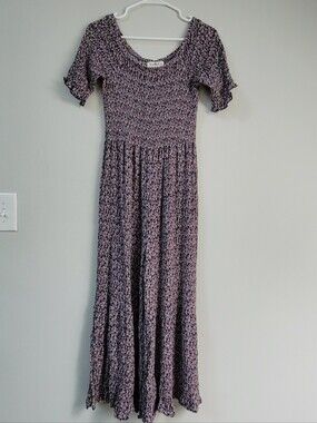 Natural Life Wide Leg Stretch Microfloral Romper Women Size M Boho Cottagecore